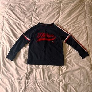 Tommy Hilfiger Blue and Red Long Sleeve Tee